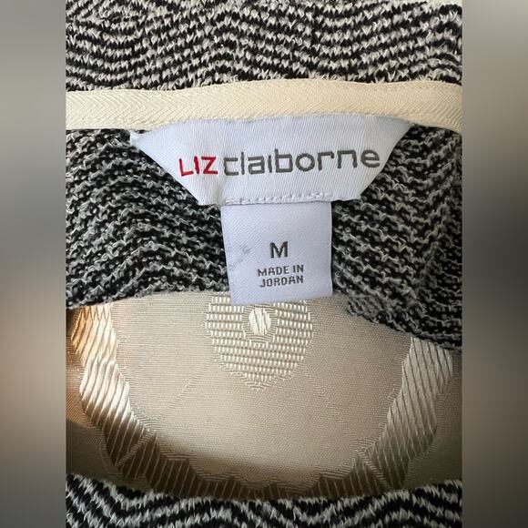 Liz Claiborne Long Sleeve Black & White Sweater Medium - Picture 5 of 5